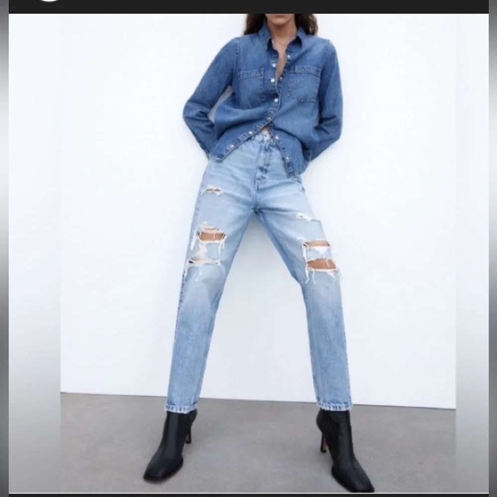 Zara classic mom fit jeans 6